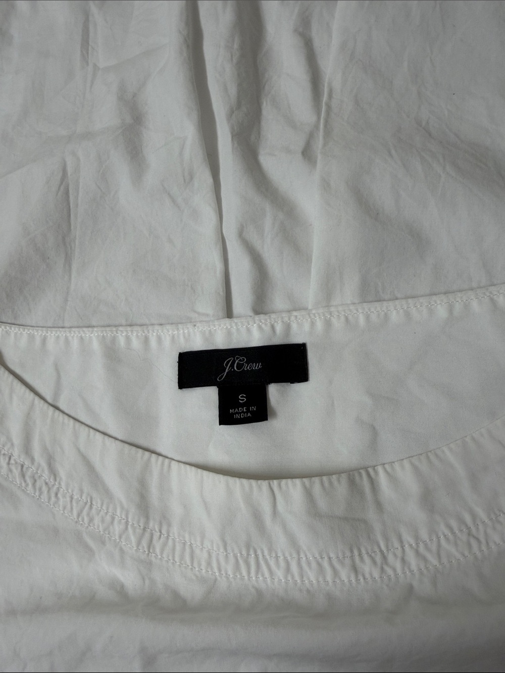 J. Crew 100% Cotton White Puff-Sleeve Top - Picture 2 of 6